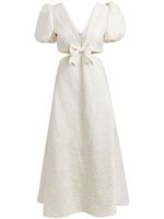 Markarian robe mi-longue Patti en effet de brocart - Blanc - thumbnail