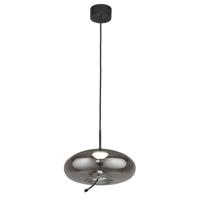 Searchlight Hanglamp Glas Lisbon zwart met smoke rondglas 75131-1SM - thumbnail