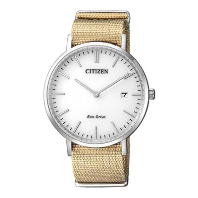 Citizen Eco-Drive Men's Nylon Strap Watch AU1080-20A - Beige