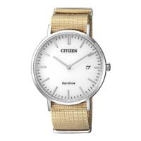 Citizen Eco-Drive Men's Nylon Strap Watch AU1080-20A - Beige