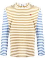 Comme Des Garçons Play t-shirt rayé à manches longues - Bleu