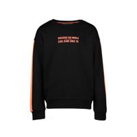 Cars sweater Georgy met contrastbies zwart/oranje