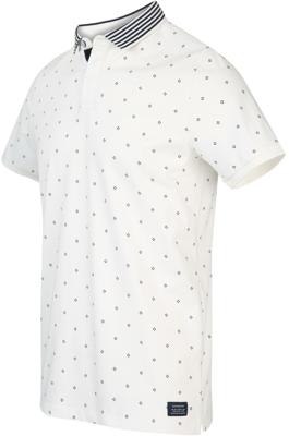 Blue Industry Heren Polo Off White Met Print Pique Weving Regular Fit