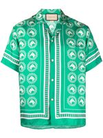 Gucci graphic-print silk shirt - Vert