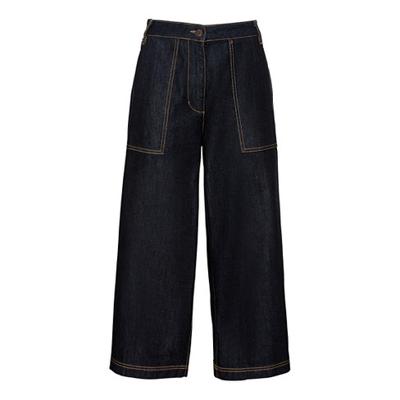 3/4-jeans van bio-katoen in culotte-stijl, donkerblauw 40