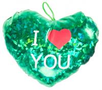 LG Imports knuffelhart I love you metallic 16 cm groen