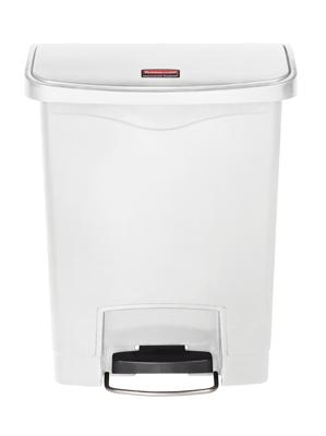 Rubbermaid Slim Jim Step On container Front Step kunststof 30 ltr, Wit (VB223996)