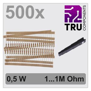 TRU COMPONENTS TC-12888488 T22P105 Koolfilmweerstand assortiment Axiaal bedraad 0.5 W 5 % 500 stuk(s)