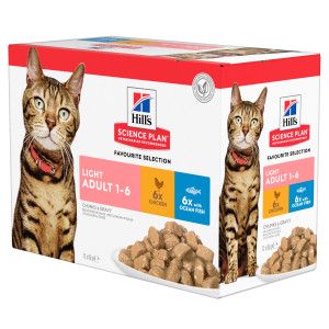 Hill&apos;s Adult Light combipack met kip & zeevis nat kattenvoer (85 g) 3 dozen (36 x 85 g)