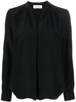 Câllas Milano blouse en soie Olympia à manches longues - Noir