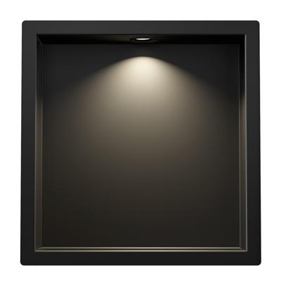 Wandnis Wiesbaden Demis | Inbouw | 30x30x7 cm | Met verlichting | 1 vak | Zwart mat Wandnis Wiesbaden Demis | Inbouw | 30x30x7 cm | Met verlichting | 1 vak | Zwart mat