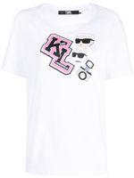 Karl Lagerfeld t-shirt Ikonik Varsity à design oversize - Blanc