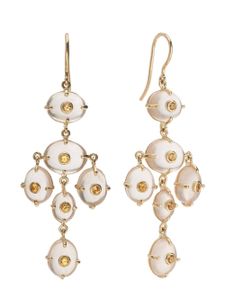 Tamara Taichman 14tk yellow-gold Girandole quartz and sapphire drop earrings - Or