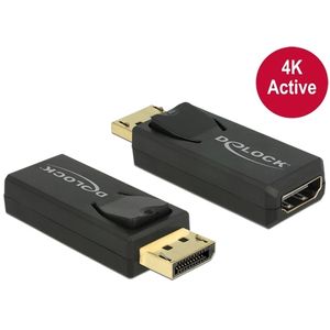 DeLOCK 65573 tussenstuk voor kabels Displayport 1.2 HDMI Zwart