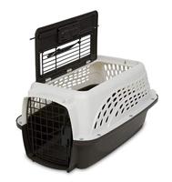 Petmate 2-deurs Top Load Kennel voor katten, 19-inch, parelwit/koffiemalen