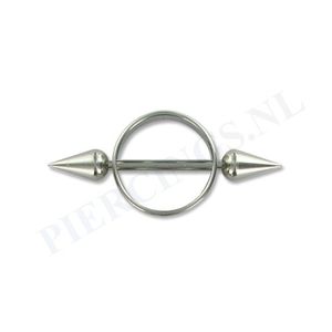 Tepelpiercing shield ronde spikes L