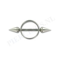 Tepelpiercing shield ronde spikes L