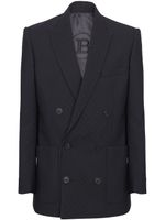 Balmain blazer en laine à logo jacquard - Noir