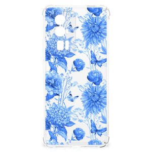 Case voor Xiaomi Poco F5 Pro Flowers Blue