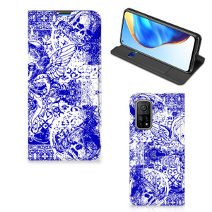 Mobiel BookCase Xiaomi Mi 10T | 10T Pro Angel Skull Blauw