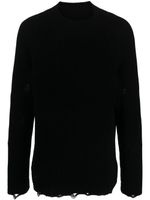 MM6 Maison Margiela pull en coton à effet usé - Noir