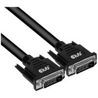 club3D CAC-1223 DVI-kabel DVI Aansluitkabel DVI-D 24+1-polige stekker 3.00 m Zwart