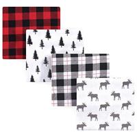 Hudson Baby Hudson Baby Flannel Receiving Blankets, Moose, 4 Pack, Moose 4 Pack, One Size