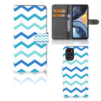 Motorola Moto G22 Telefoon Hoesje Zigzag Blauw