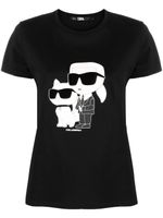 Karl Lagerfeld t-shirt Ikonik en coton biologique - Noir - thumbnail