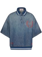 Valentino Garavani polo en jean à détail VLOGO - Bleu