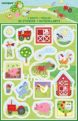 Unique stickervellen Farm Party multicolor 35,5 cm 4 stuks Unique stickervellen Farm Party multicolor 35,5 cm 4 stuks