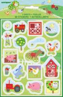 Unique stickervellen Farm Party multicolor 35,5 cm 4 stuks