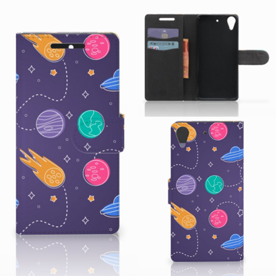 HTC Desire 628 Wallet Case met Pasjes Space HTC Desire 628 Wallet Case met Pasjes Space