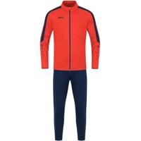 JAKO - Trainingspak Polyester Power, Uniseks-Volwassene, Vlam/Marine, XXL