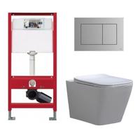 Tece Toiletset - Inbouw WC Hangtoilet wandcloset - Alexandria Flatline Rimfree Tece Now Mat Chroom