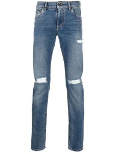 Dolce & Gabbana jean skinny à effet usé - Bleu