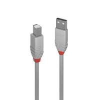 LINDY 36682 USB 2.0 Type A naar B Kabel - Anthra Line Grijs, 1m