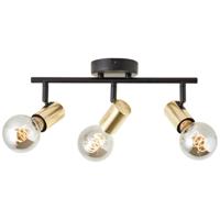 Brilliant Zwart met gouden plafondlamp Kerry 3-lichts 99715/72