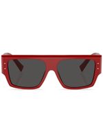 Dolce & Gabbana Eyewear lunettes de soleil rectangulaires à logo imprimé - Rouge