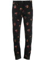 Ann Demeulemeester pantalon slim à fleurs - Noir