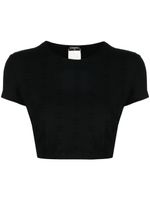 CHANEL Pre-Owned t-shirt crop à logo CC brodé (1997) - Noir - thumbnail