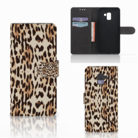 Samsung Galaxy A8 Plus (2018) Telefoonhoesje met Pasjes Leopard