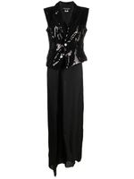 Junya Watanabe robe-veston brodée de sequins - Noir