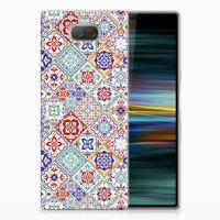 Sony Xperia 10 Plus TPU Siliconen Hoesje Tiles Color