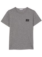 Dolce & Gabbana Kids t-shirt à patch logo - Gris