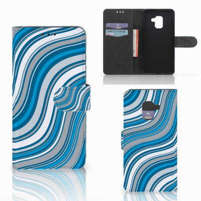 Samsung Galaxy A8 2018 Telefoon Hoesje Waves Blue Samsung Galaxy A8 2018 Telefoon Hoesje Waves Blue