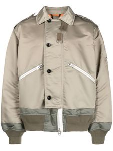 sacai veste bomber à fermeture décalée - Vert