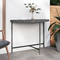 Tuintafel 100x50x75 cm poly rattan grijs - thumbnail