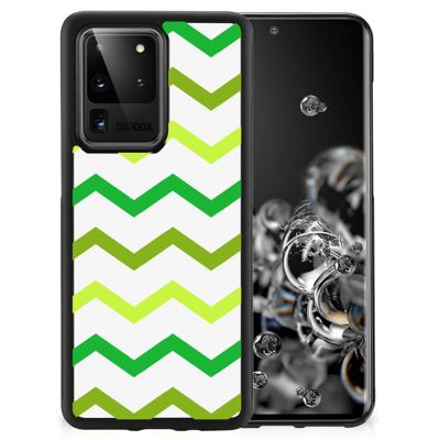 Samsung Galaxy S20 Ultra Bumper Case Zigzag Groen