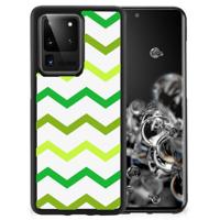 Samsung Galaxy S20 Ultra Bumper Case Zigzag Groen